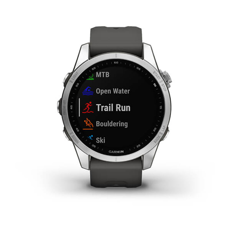 GARMIN Fenix® 7S Standard Edition, EMEA/AUS/NZ/AFR/S.AM, Silver with Graphite Band Watch