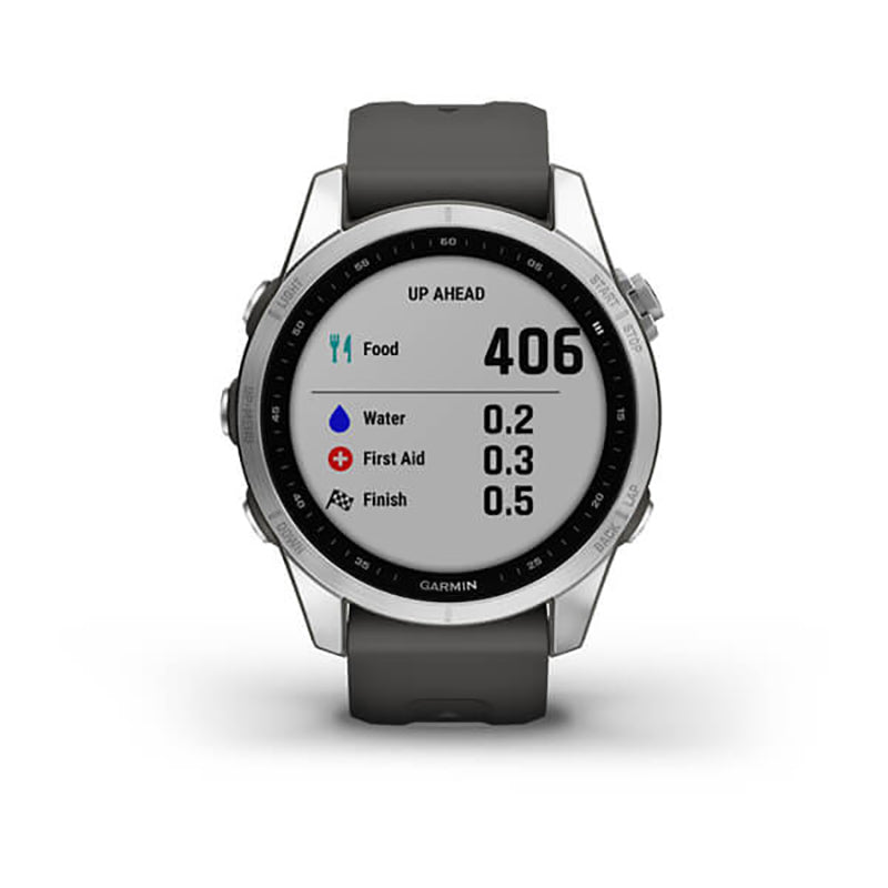 GARMIN Fenix® 7S Standard Edition, EMEA/AUS/NZ/AFR/S.AM, Silver with Graphite Band Watch