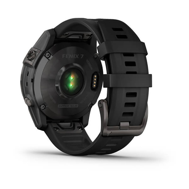 GARMIN Fenix® 7 Sapphire Solar Edition, EMEA, Carbon Grey DLC Titanium with Black Band GPS Watch