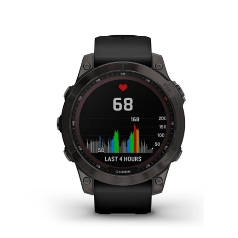 GARMIN Fenix® 7 Sapphire Solar Edition, EMEA, Carbon Grey DLC Titanium with Black Band GPS Watch