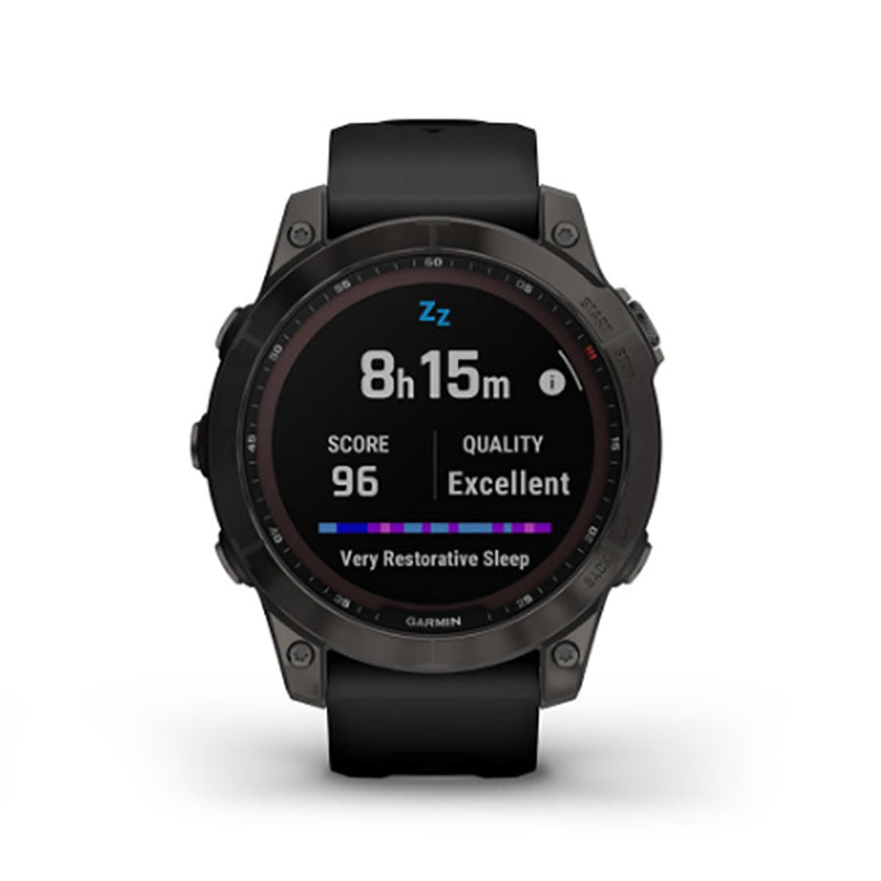 GARMIN Fenix® 7 Sapphire Solar Edition, EMEA, Carbon Grey DLC Titanium with Black Band GPS Watch