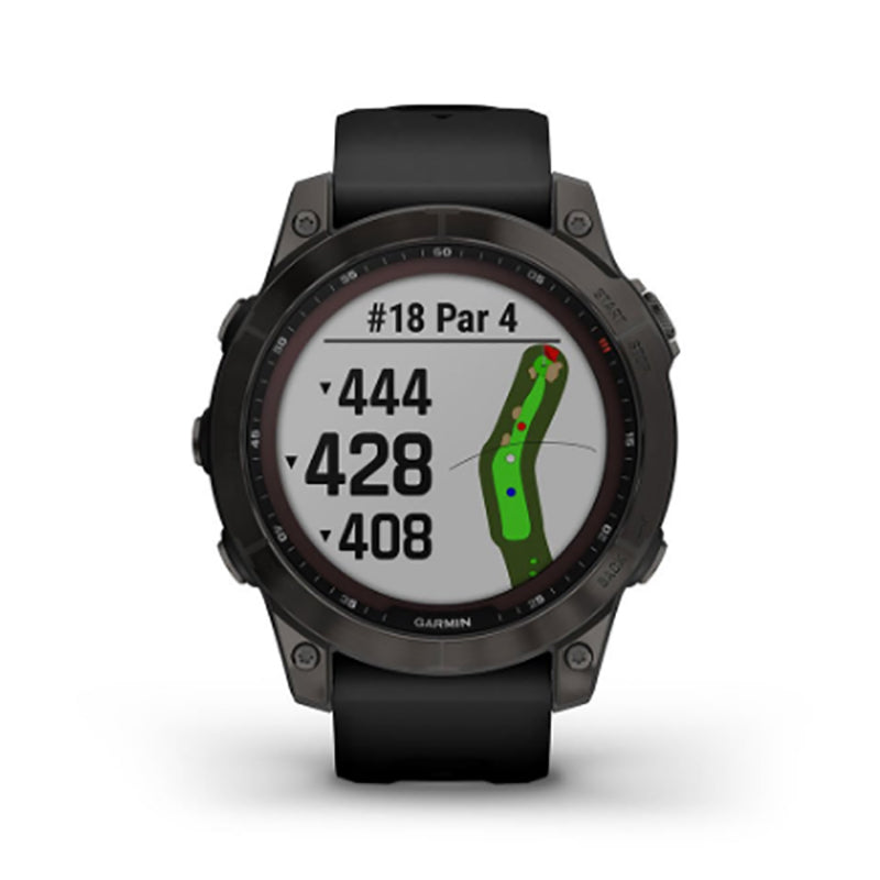 GARMIN Fenix® 7 Sapphire Solar Edition, EMEA, Carbon Grey DLC Titanium with Black Band GPS Watch