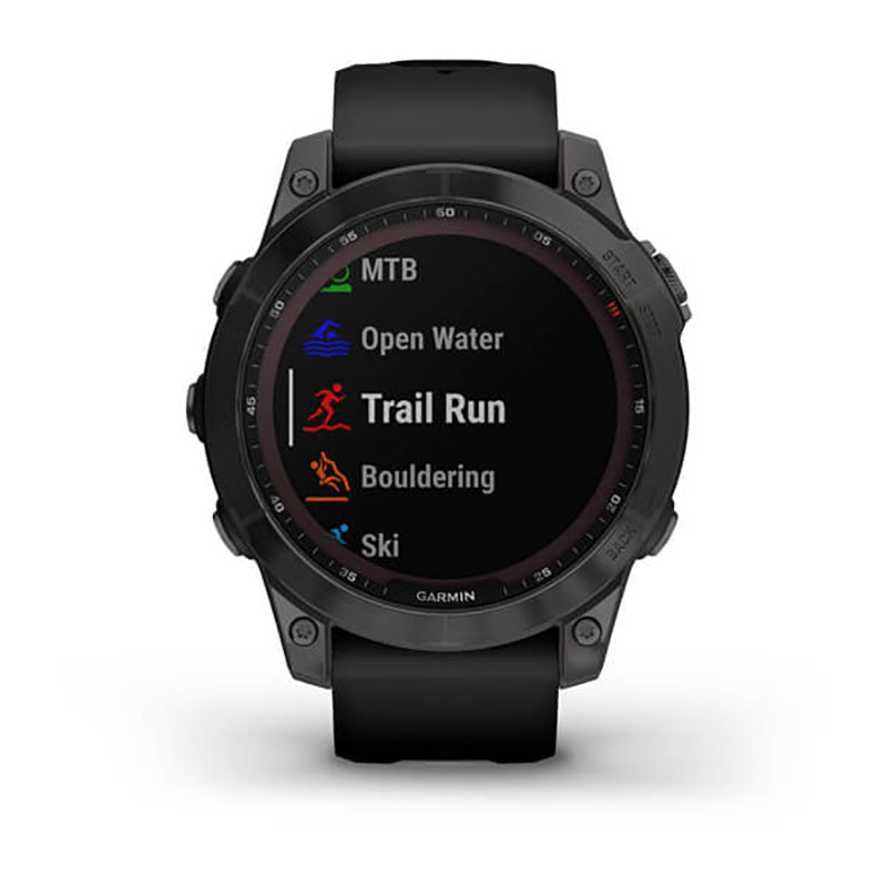 GARMIN Fenix® 7 Sapphire Solar Edition, EMEA, Carbon Grey DLC Titanium with Black Band GPS Watch