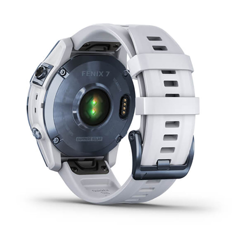 GARMIN Fenix® 7 Sapphire Solar Edition, EMEA, Mineral Blue DLC Titanium with Whitestone Band GPS Watch