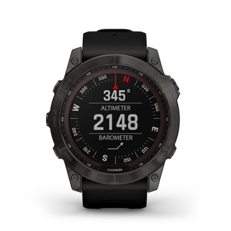 GARMIN Fenix® 7X Sapphire Solar Edition, EMEA, Carbon Grey DLC Titanium with Black Band Watch