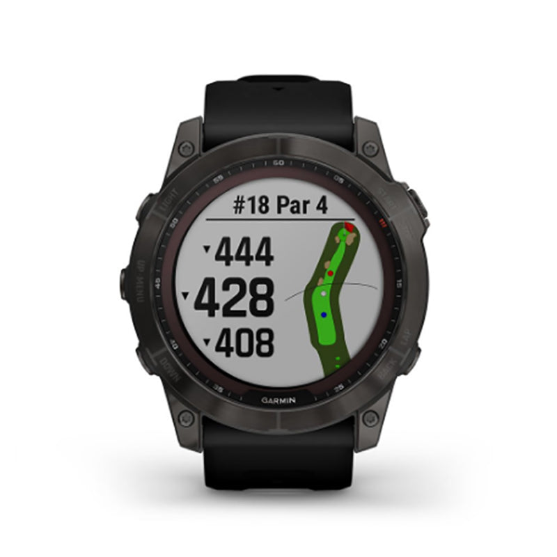 GARMIN Fenix® 7X Sapphire Solar Edition, EMEA, Carbon Grey DLC Titanium with Black Band Watch
