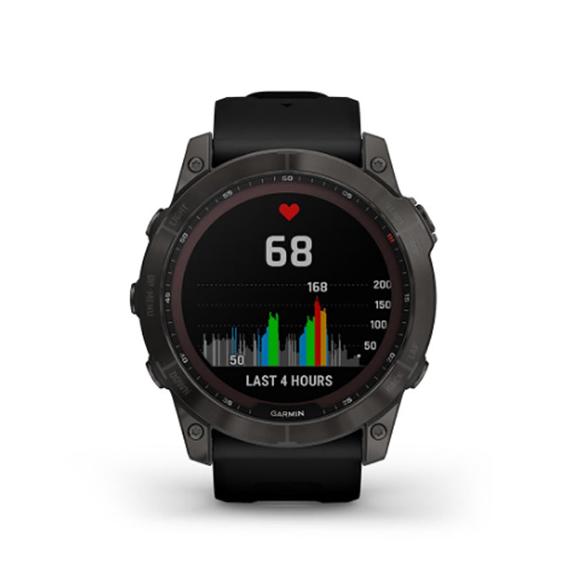GARMIN Fenix® 7X Sapphire Solar Edition, EMEA, Carbon Grey DLC Titanium with Black Band Watch