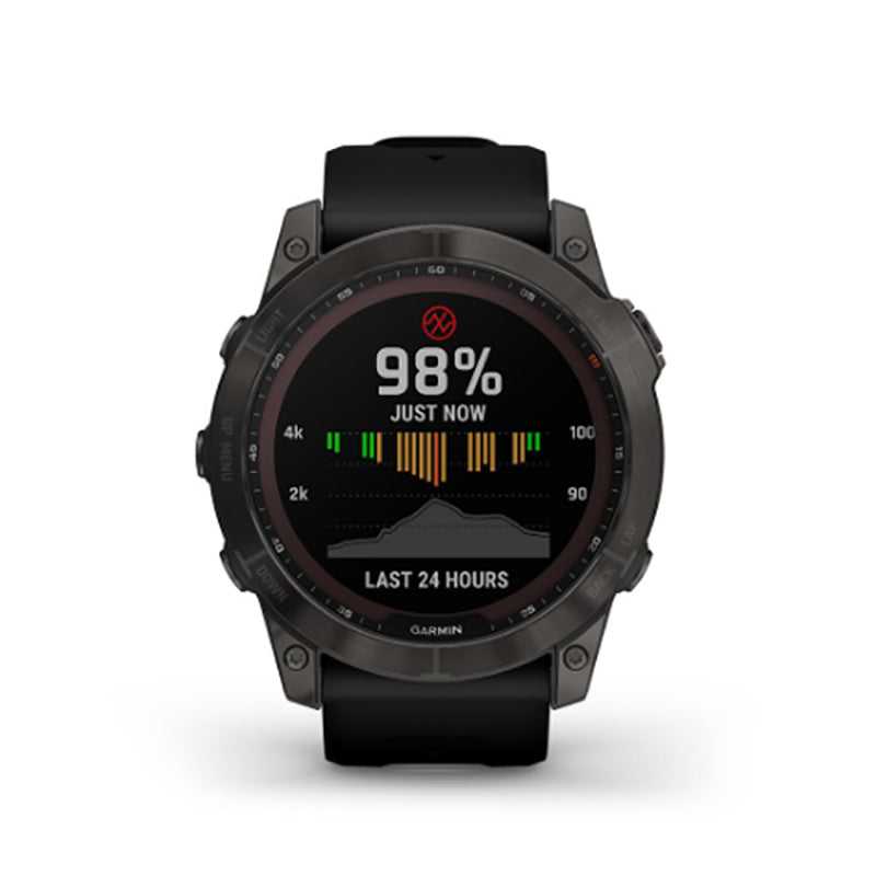 GARMIN Fenix® 7X Sapphire Solar Edition, EMEA, Carbon Grey DLC Titanium with Black Band Watch