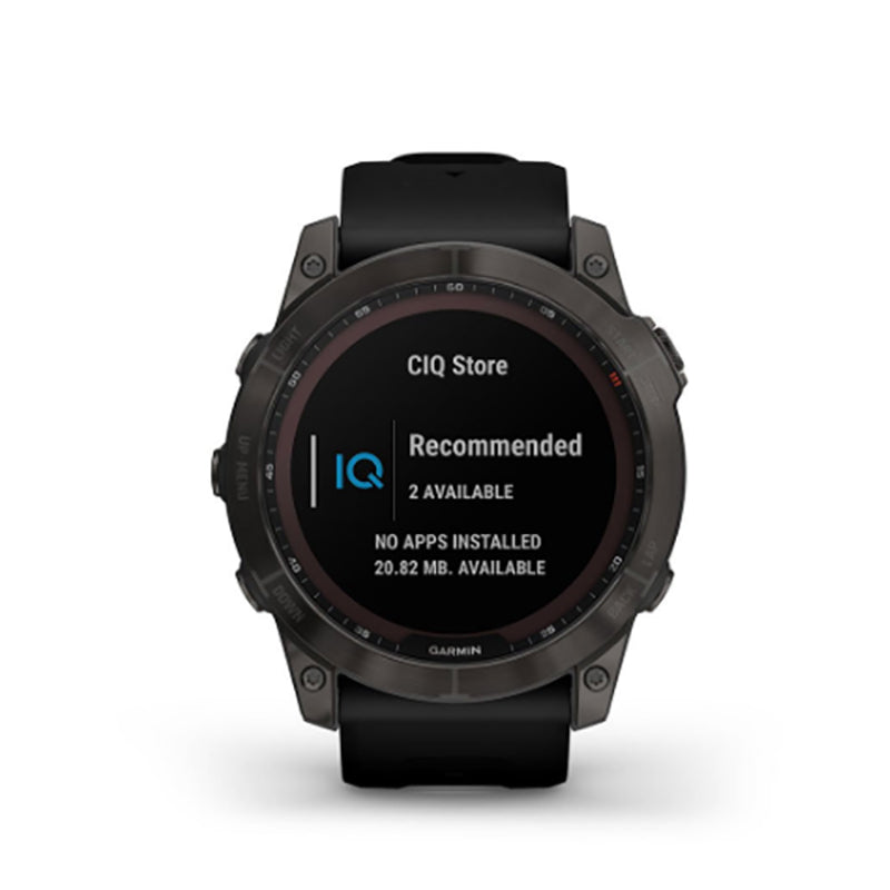 GARMIN Fenix® 7X Sapphire Solar Edition, EMEA, Carbon Grey DLC Titanium with Black Band Watch