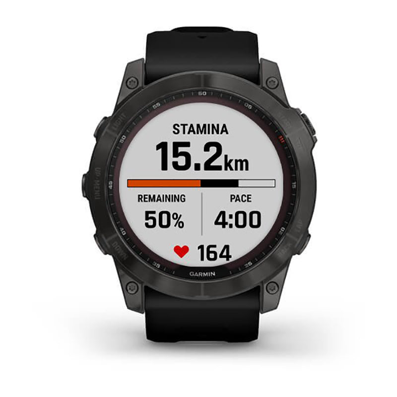 GARMIN Fenix® 7X Sapphire Solar Edition, EMEA, Carbon Grey DLC Titanium with Black Band Watch