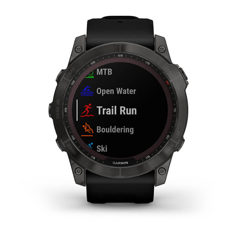 GARMIN Fenix® 7X Sapphire Solar Edition, EMEA, Carbon Grey DLC Titanium with Black Band Watch