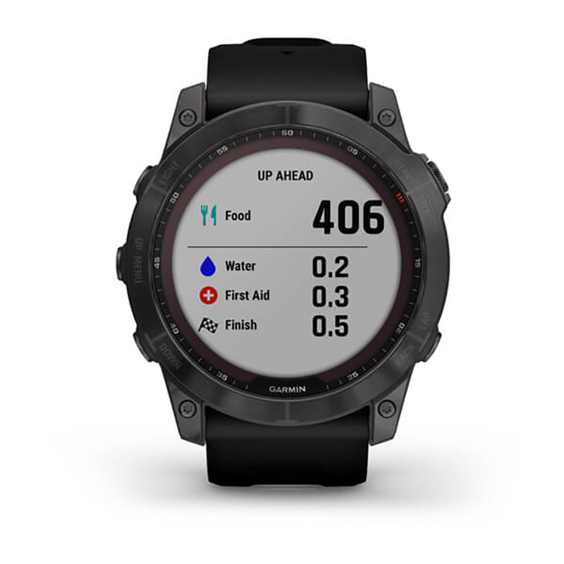 GARMIN Fenix® 7X Sapphire Solar Edition, EMEA, Carbon Grey DLC Titanium with Black Band Watch
