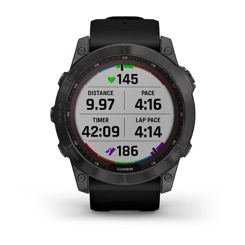 GARMIN Fenix® 7X Sapphire Solar Edition, EMEA, Carbon Grey DLC Titanium with Black Band Watch