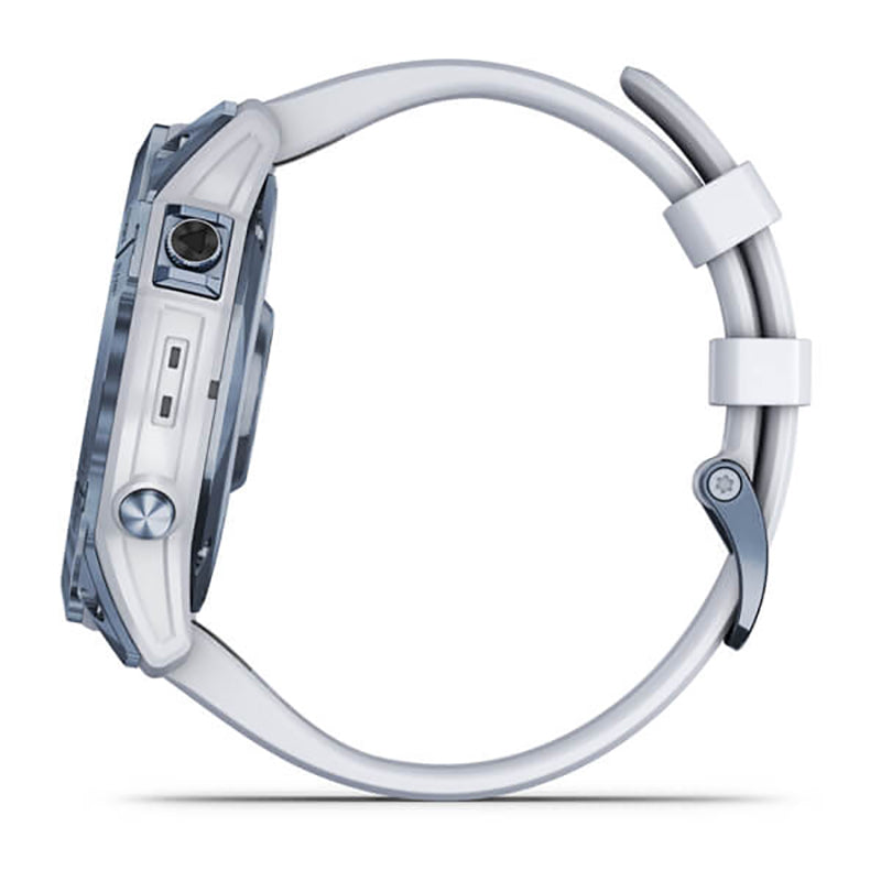 GARMIN Fenix® 7X Sapphire Solar Edition, EMEA, Mineral Blue DLC Titanium with Whitestone Band Watch