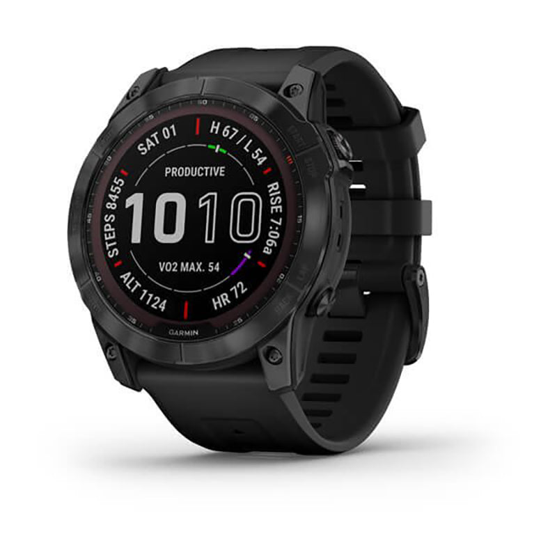 GARMIN Fenix® 7X Sapphire Solar Edition, EMEA, Black DLC Titanium with Black Band GPS Watch