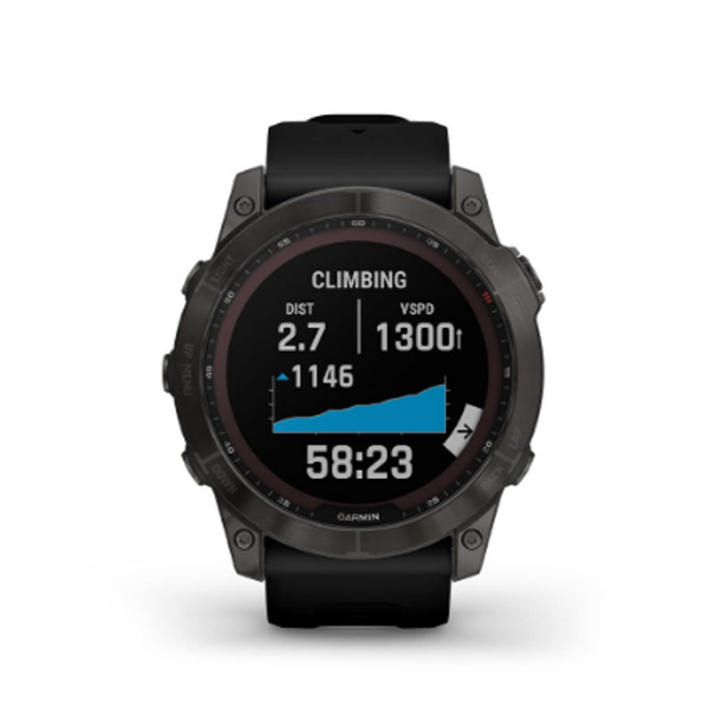 GARMIN Fenix® 7X Sapphire Solar Edition, EMEA, Black DLC Titanium with Black Band GPS Watch