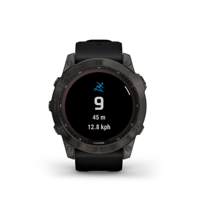 GARMIN Fenix® 7X Sapphire Solar Edition, EMEA, Black DLC Titanium with Black Band GPS Watch