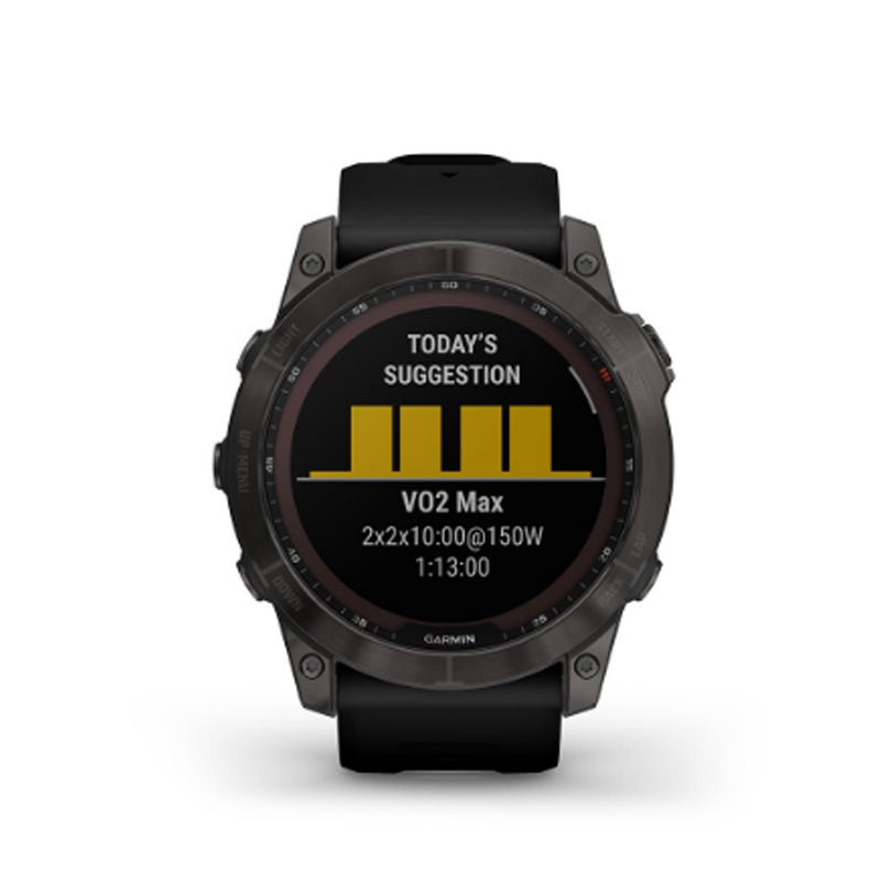 GARMIN Fenix® 7X Sapphire Solar Edition, EMEA, Black DLC Titanium with Black Band GPS Watch