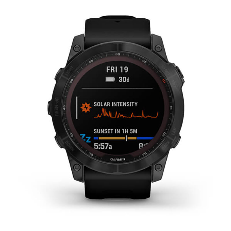 GARMIN Fenix® 7X Sapphire Solar Edition, EMEA, Black DLC Titanium with Black Band GPS Watch