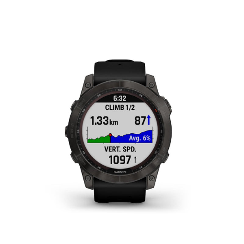 GARMIN Fenix® 7X Sapphire Solar Edition, EMEA, Black DLC Titanium with Black Band GPS Watch