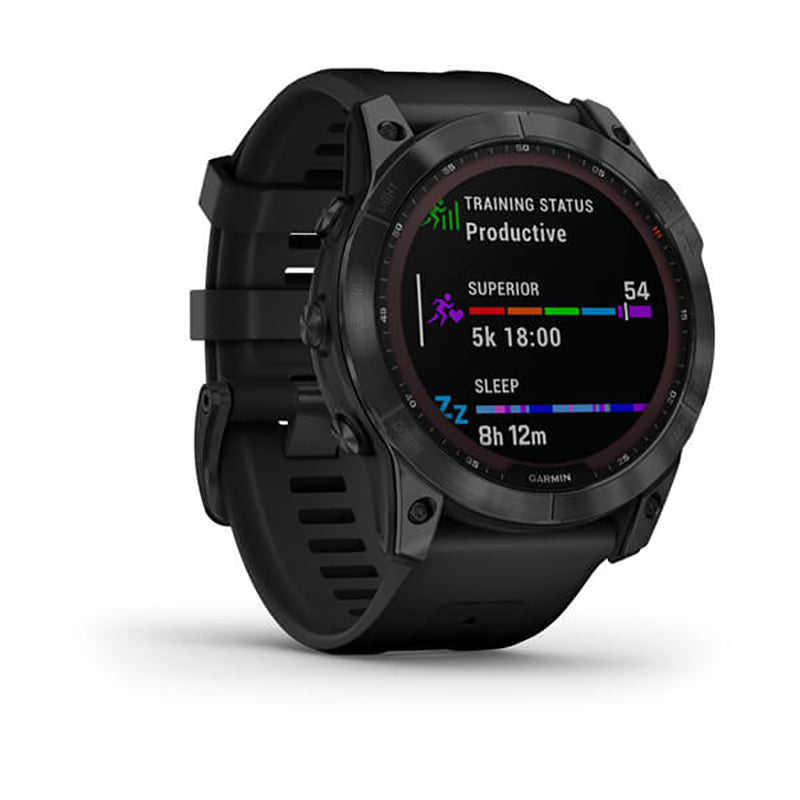 GARMIN Fenix® 7X Sapphire Solar Edition, EMEA, Black DLC Titanium with Black Band GPS Watch