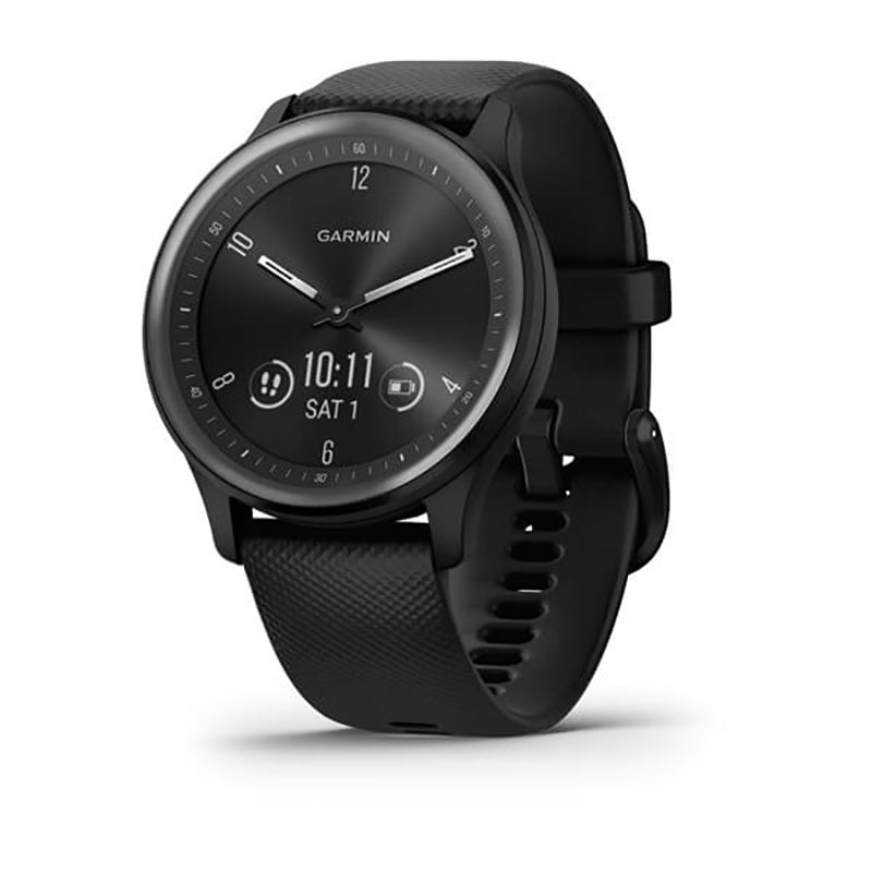 GARMIN Vivomove® Sport, WW, Black Case and Silicone Band with Slate Accents Watch