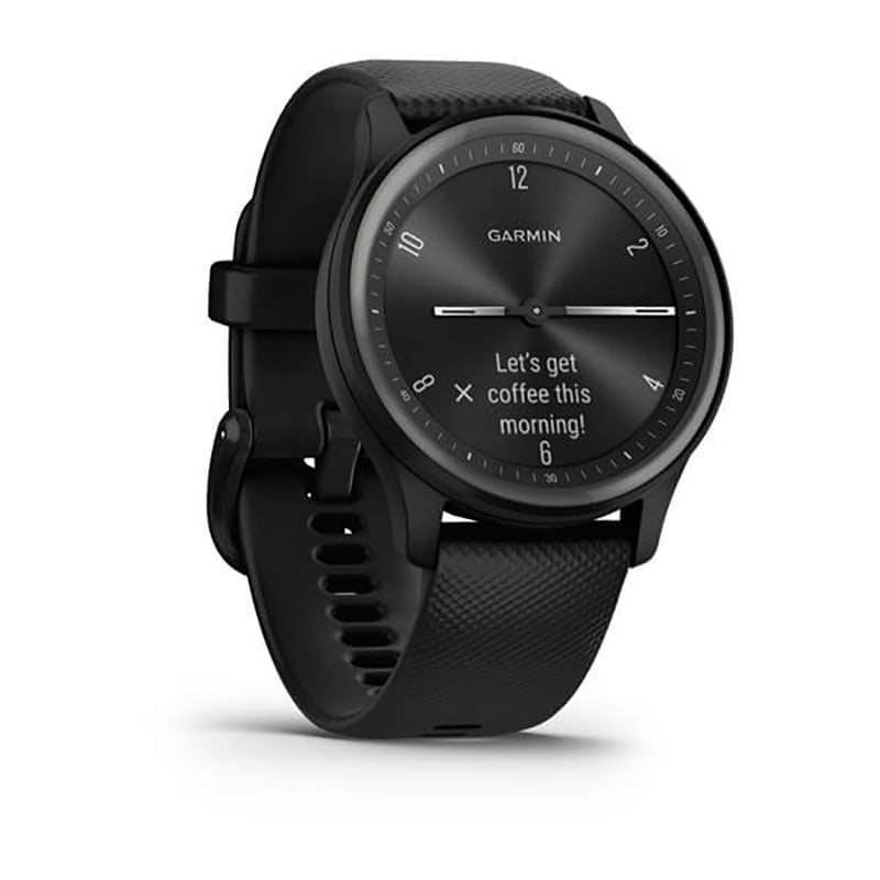 GARMIN Vivomove® Sport, WW, Black Case and Silicone Band with Slate Accents Watch