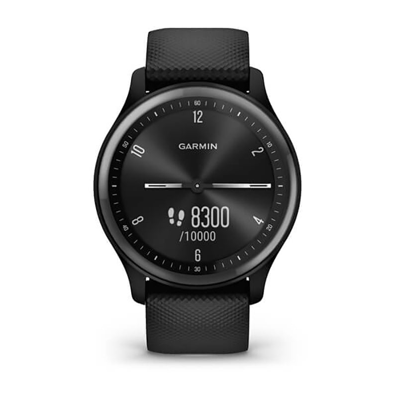 GARMIN Vivomove® Sport, WW, Black Case and Silicone Band with Slate Accents Watch