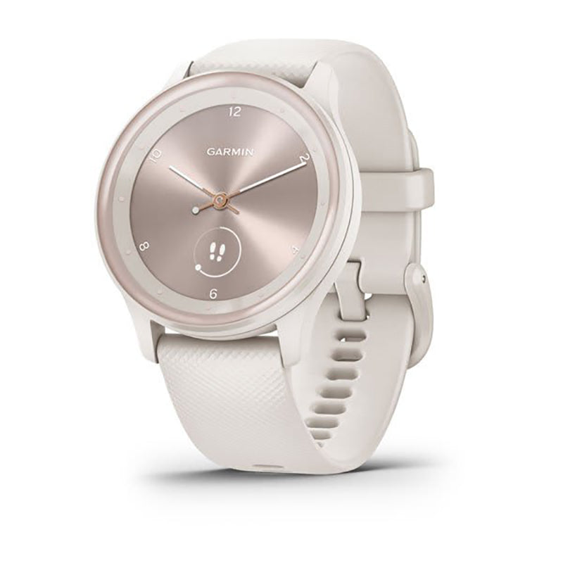 GARMIN Vivomove® Sport, WW, Ivory Case and Silicone Band with Peach Gold Accents Watch