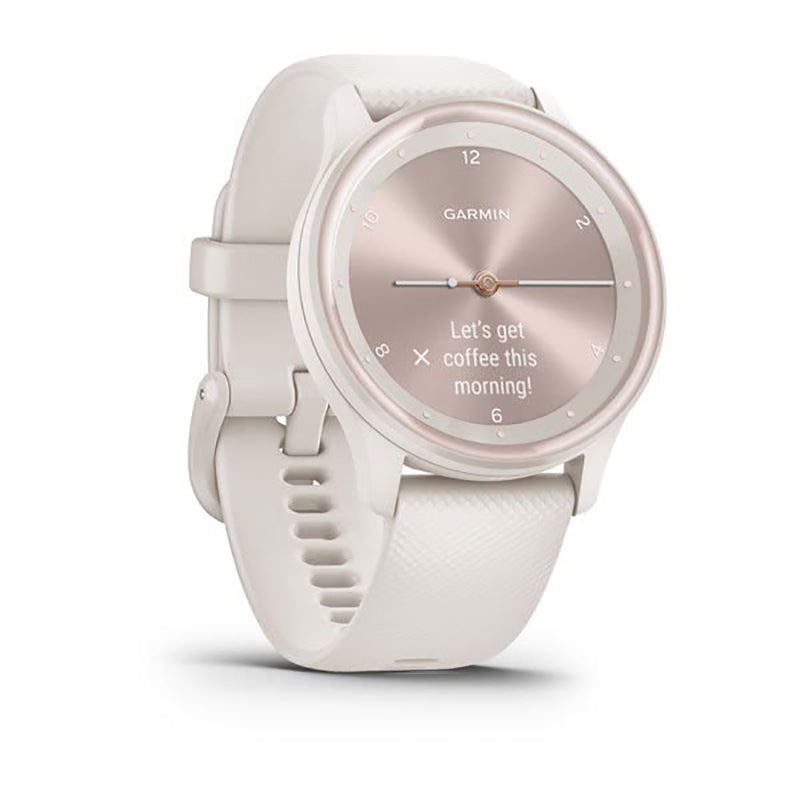 GARMIN Vivomove® Sport, WW, Ivory Case and Silicone Band with Peach Gold Accents Watch