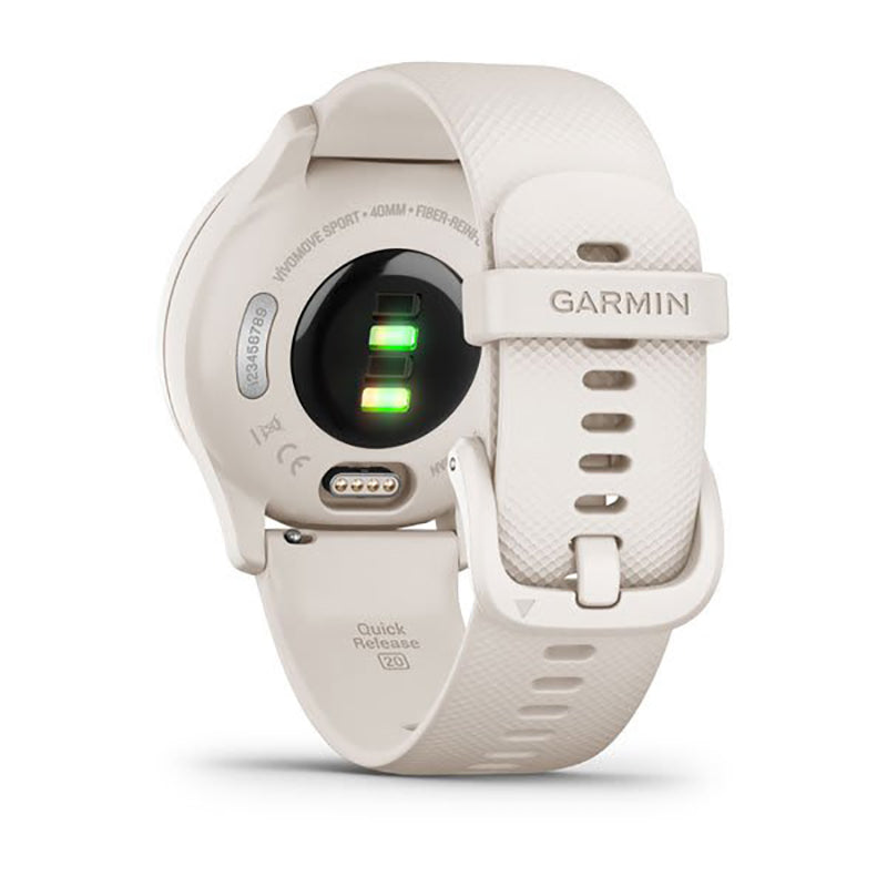 GARMIN Vivomove® Sport, WW, Ivory Case and Silicone Band with Peach Gold Accents Watch
