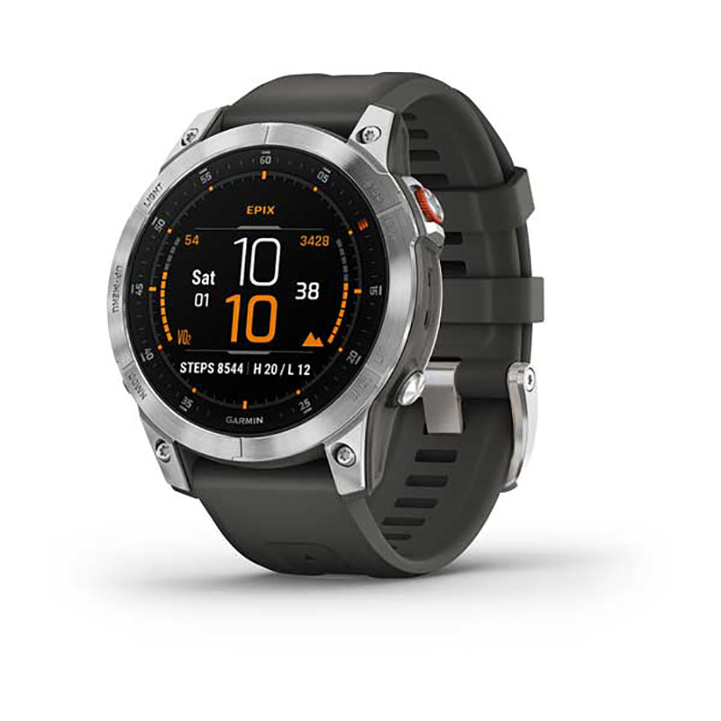 GARMIN epix™ (Gen 2) EMEA/AUS/NZ/AFR/SAM, Slate Steel with Silicone Band Watch