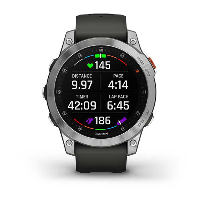 GARMIN epix™ (Gen 2) EMEA/AUS/NZ/AFR/SAM, Slate Steel with Silicone Band Watch