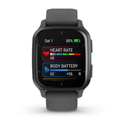 GARMIN Venu Sq 2 Slate Aluminium Bezel with Shadow Grey Case and Silicone Band