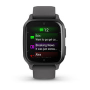 GARMIN Venu Sq 2 Slate Aluminium Bezel with Shadow Grey Case and Silicone Band