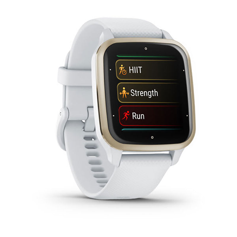 GARMIN Venu Sq 2 Cream Gold Aluminium Bezel with White Case and Silicone Band
