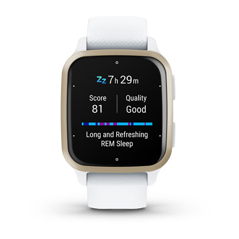 GARMIN Venu Sq 2 Cream Gold Aluminium Bezel with White Case and Silicone Band