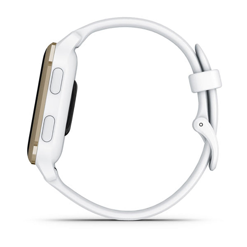 GARMIN Venu Sq 2 Cream Gold Aluminium Bezel with White Case and Silicone Band