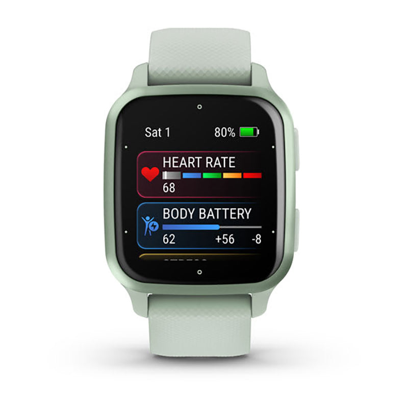 GARMIN Venu Sq 2 Metallic Mint Aluminium Bezel with Cool Mint Case and Silicone Band