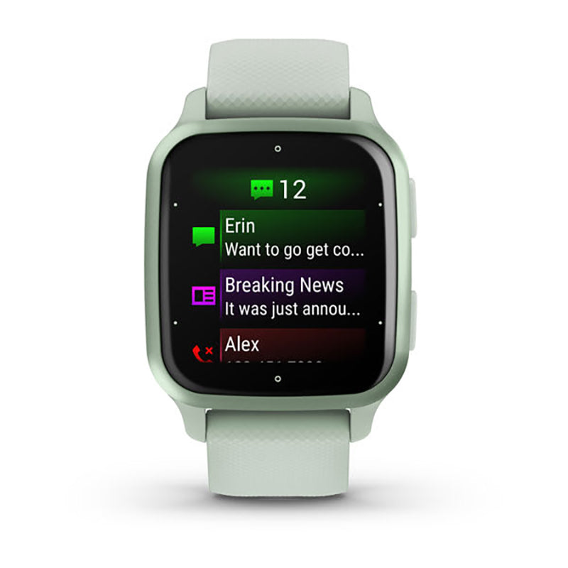 GARMIN Venu Sq 2 Metallic Mint Aluminium Bezel with Cool Mint Case and Silicone Band