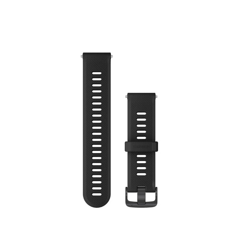 GARMIN Black Silicone with Slate Hardware Watch Bands