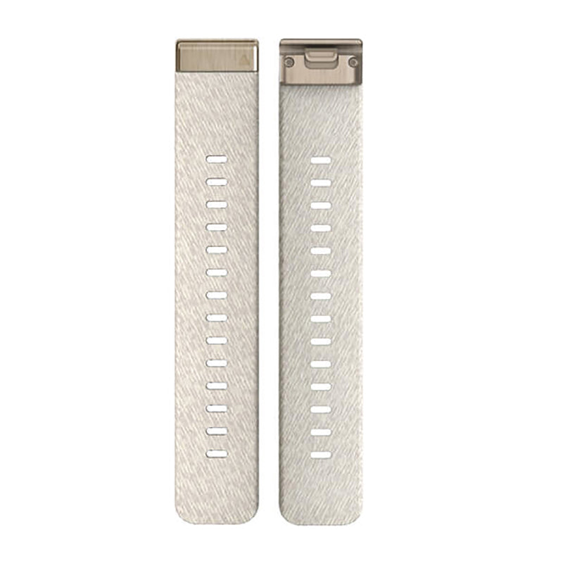 GARMIN Fenix 7S QuickFit® 20MM Cream Heathered Nylon with Cream Gold Hardware Watch Band