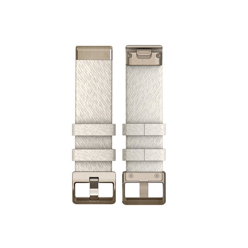 GARMIN Fenix 7S QuickFit® 20MM Cream Heathered Nylon with Cream Gold Hardware Watch Band