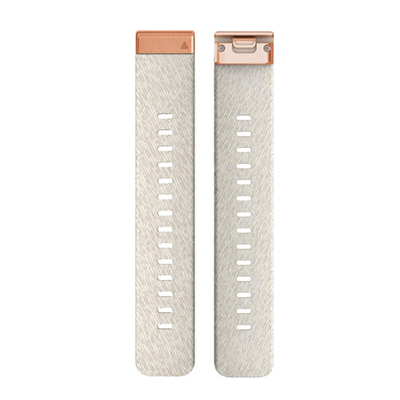 GARMIN Fenix 7S QuickFit® 20MM Cream Heathered Nylon with Rose Gold Hardware Watch Band