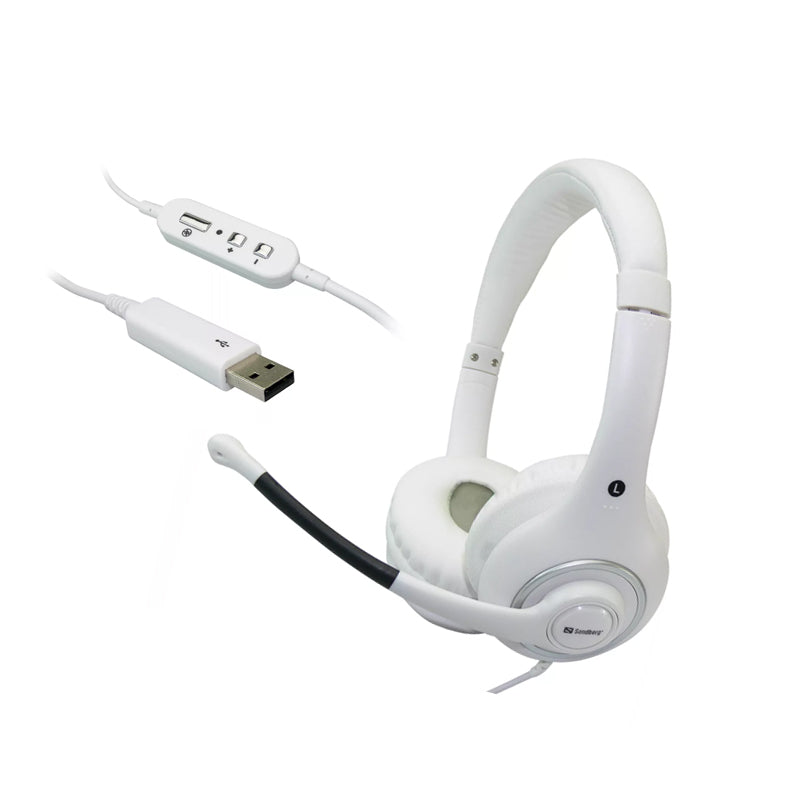 Sandberg Plug's Talk Headset USB White