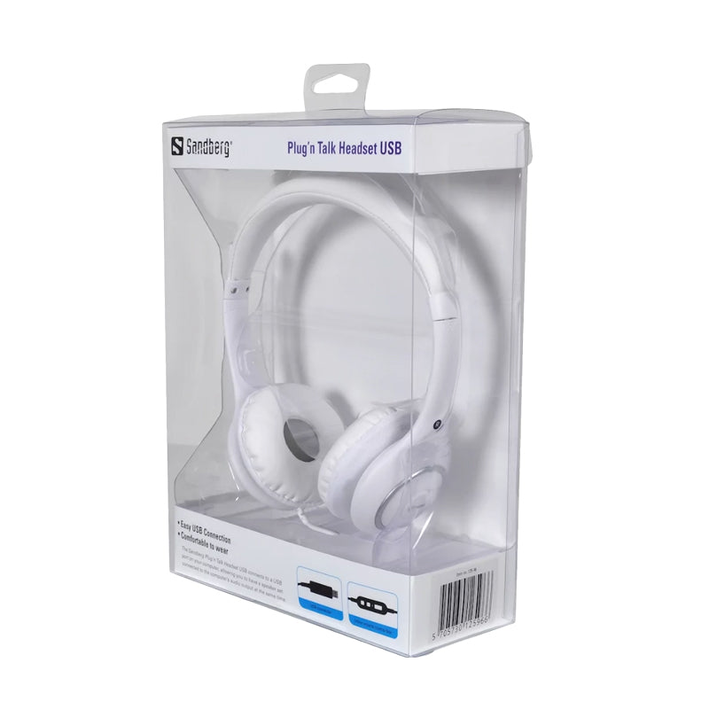 Sandberg Plug's Talk Headset USB White