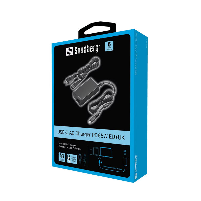 Sandberg USB-C AC Charger PD65W EU+UK