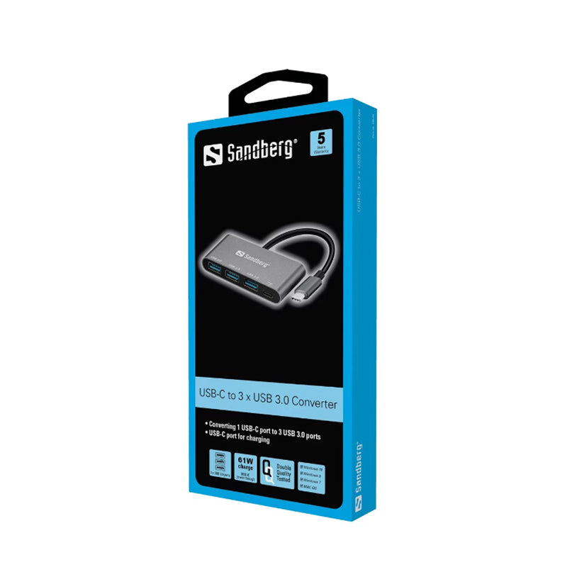 Sandberg USB-C to 3 x USB 3.0 Converter