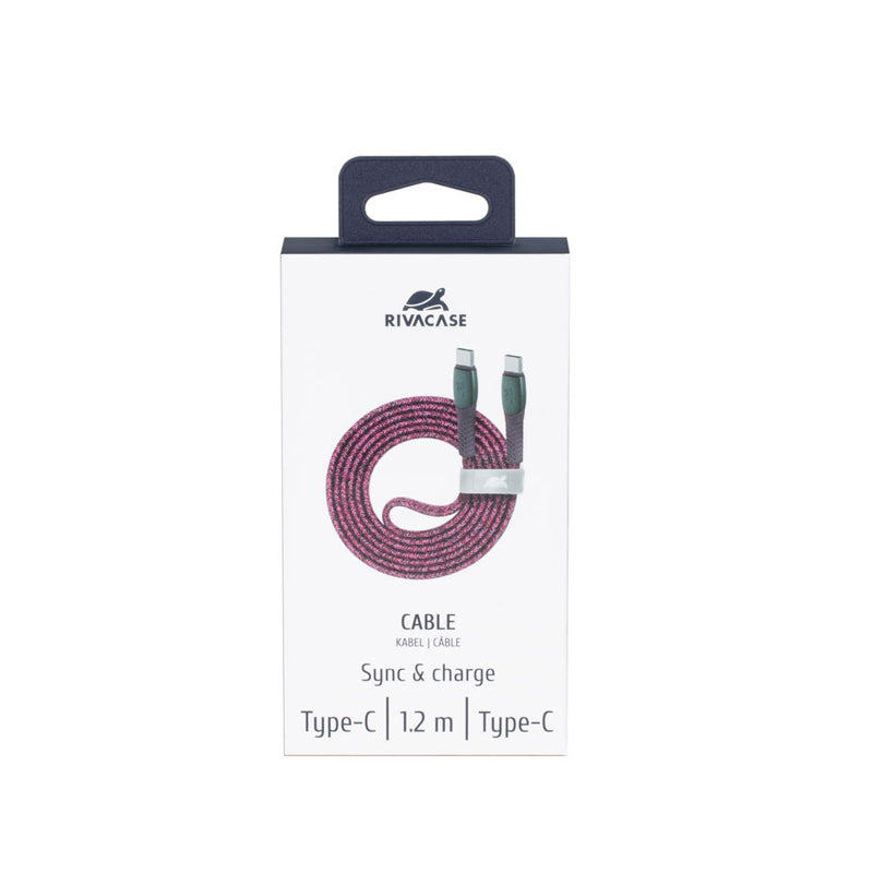 RivaCase Type-C / Type-C Nylon Braided Cable 1.2m Red