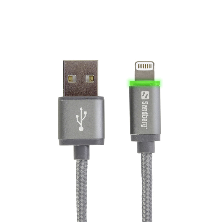 Sandberg Lightning Reversible + LED Cable 1m